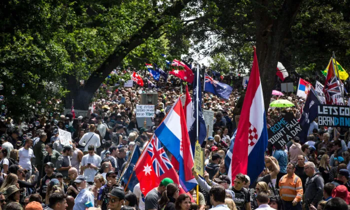 Australians Protest in Massive Numbers Against COVID-19 Mandates in Major Cities