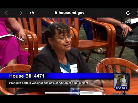 Dr. Christina Parks testimony for Michigan HB4471 Preventing Vaccines as Condition of Employment