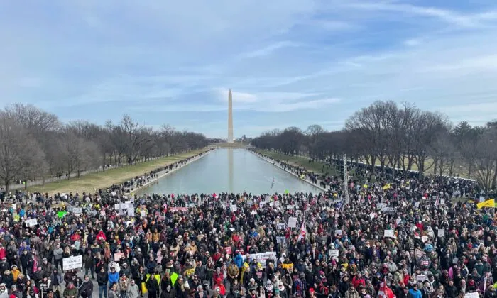 'Defeat the Mandates': Thousands Protest in Washington Against Vaccine Requirements